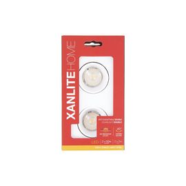 Spot 2 T?Tes Gu10 50w 2700k Carr? Orientable Blanc Ip20