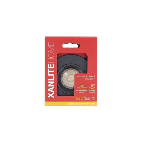 Spot Encastrable Gu10 50w 2700k Rond Orientable Noir Ip20