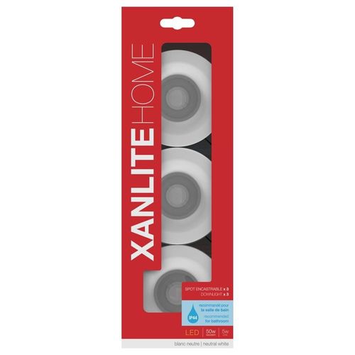 Pack De 3 Spots Gu10 50w 4000k Rond Blanc Ip44