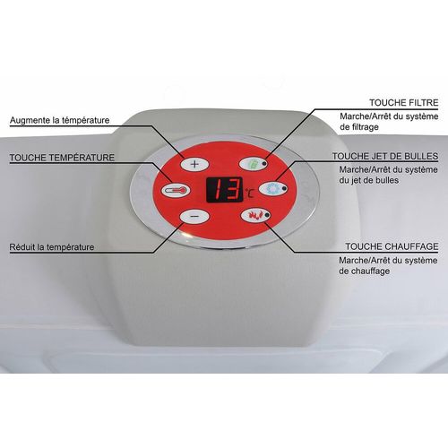 Spa gonflable 6 personnes rond Ospazia- Jusquà 40°C - Prêt en 5 minutes - Couverture et filtre inclus