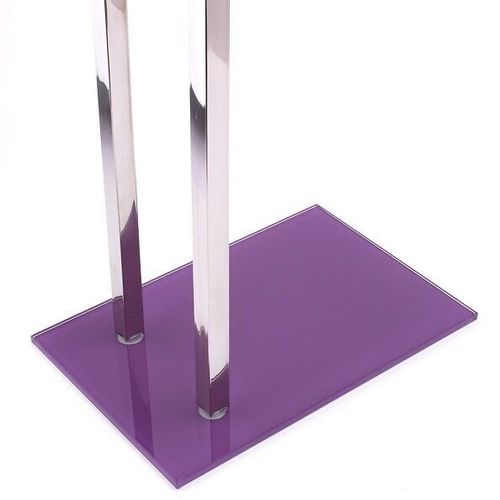 Porte Serviettes double Inox & Verre Violet - MSV