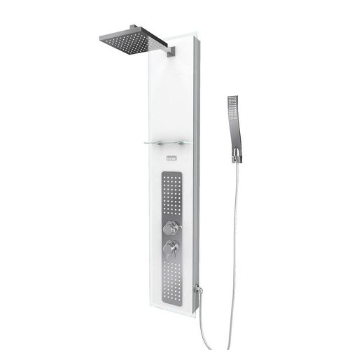 AURLANE Colonne de douche hydromassante Crystal blanc