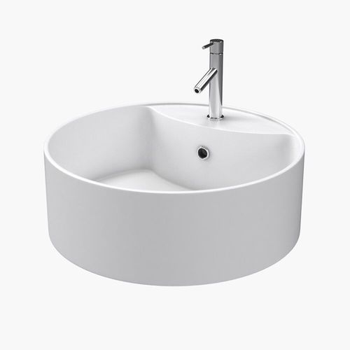 Vasque à poser ronde en céramique - diamètre 41 cm - hauteur 14.5 cm - ROLL ON