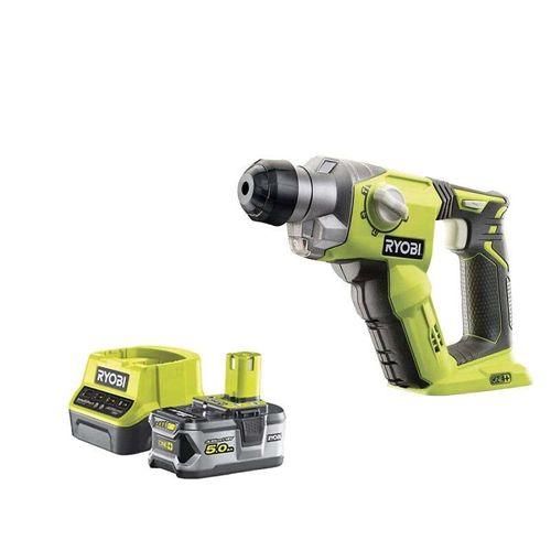 Pack RYOBI marteau perforateur 18V One+ R18SDS-0 - 1 batterie One+ 5.0Ah - 1 chargeur rapide 2.0Ah RC18120-150