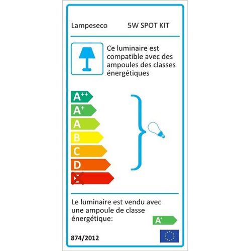 Lot De 12 Spot Led Encastrable Complete Blanc Lumière Blanc Chaud 5w Eq.50w Ref.267