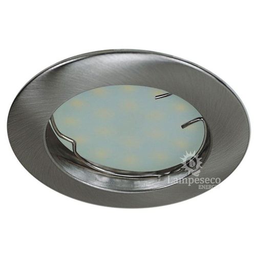 Spot Led Encastrable Complete Ronde Fixe Alu Brosse Eq. 50w Blanc Neutre