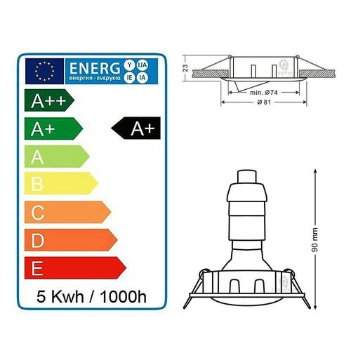 Lot De 35 Spot Encastrable Orientable Carre Led Smd Gu10 230v Blanc Rendu Environ 50w Halogene