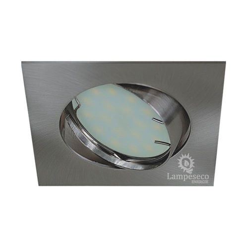 Lot De 35 Spot Encastrable Orientable Led Carre Alu Brosse Gu10 230v Eq. 50w Blanc Chaud
