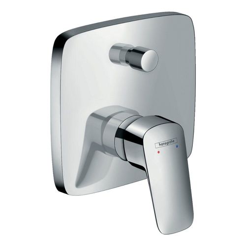Facade pour mitigeur encastré bain/douche Logis chromé - Corps encastré hansgrohe pour robinetterie Ibox - Outil d aide au montage