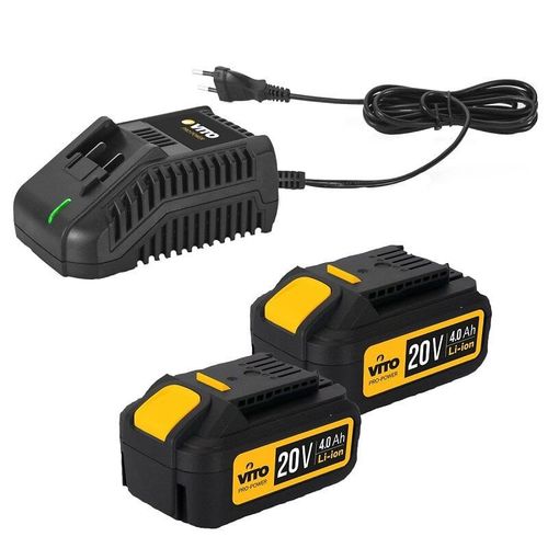 Perceuse Visseuse sans fil 20V VITOPOWER + 2 batteries 4.0 Ah + 1 Chargeur rapide