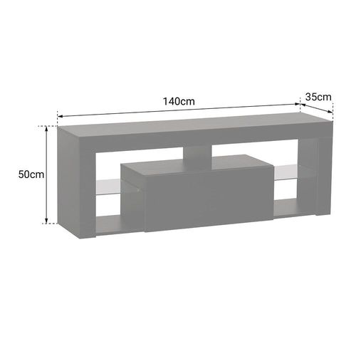 Meuble Tv 140cm Noir À Led Daryl