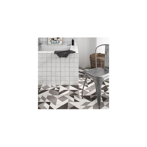 Micro Elements - Grey - Carrelage 20x20 Cm Patchwork Imitation Carreaux Ciment Géométrique Gris