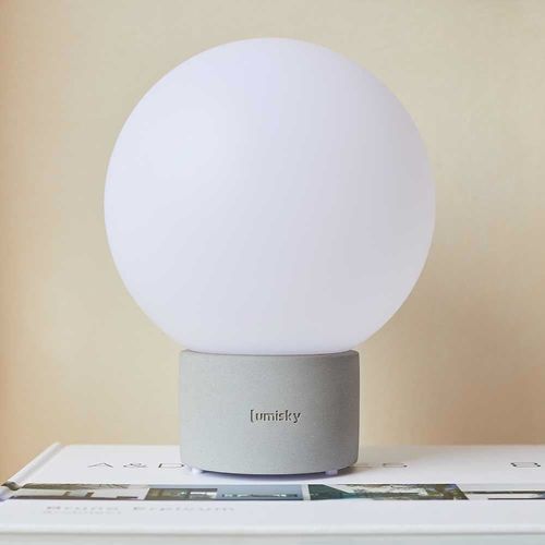 Lampe De Table Sans Fil Terra Beton - 60 À 130 Lumens - À 20 X H 25 Cm - Lumisky