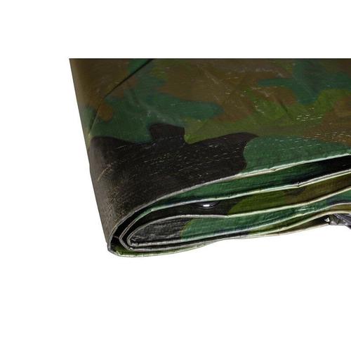 Bâche militaire 3,6x5 m 150 gr/m2 Bâche camouflage de sol verte et noire Bâche de protection en polyéthylène