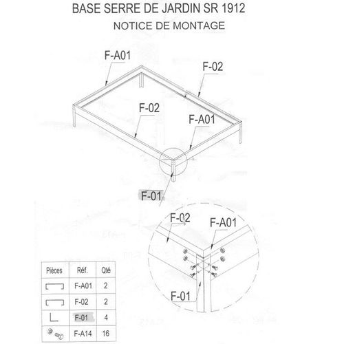 Habrita - Option Base Pour Serre Jardin 2.50m² - Basesr1912