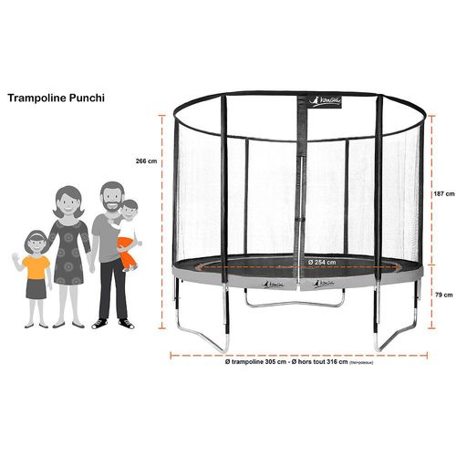 Kangui Trampoline Punchi Aloe 300 Avec 3 Accessoires