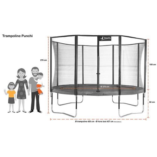 Kangui Trampoline Punchi Atoll 430 Avec 3 Accessoires