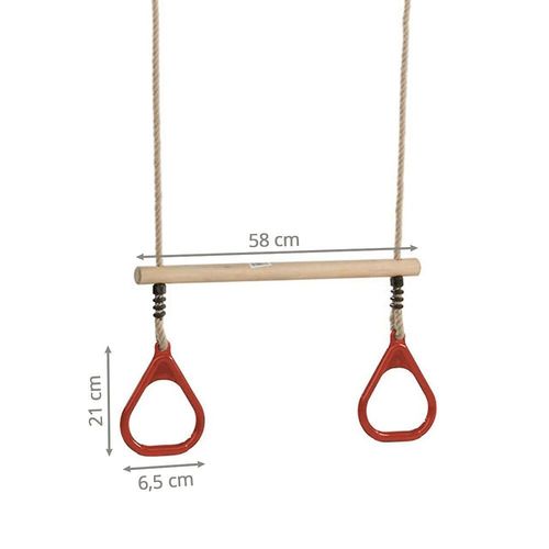 Trap?Ze En Bois Avec Anneaux De Gymnastique Pour Enfant Pour Structure De Jeux