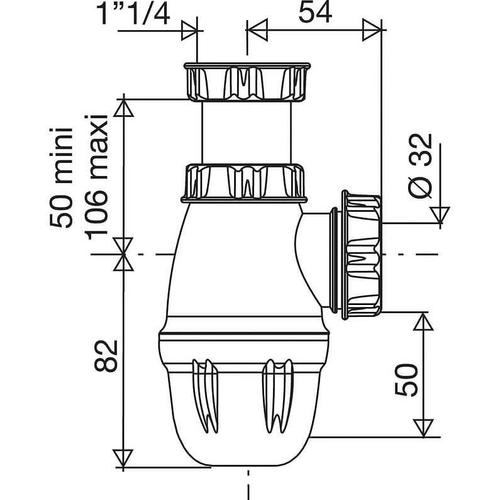 Siphon de lavabo en plastique