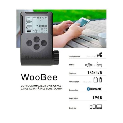 solem - programmateur d'arrosage à pile bluetooth 2 stations - woobee-2