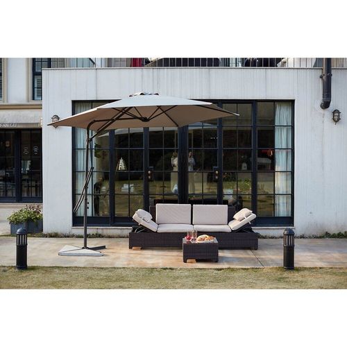 Alcudia Gris- Parasol Rond Avec Ouverture Rapide