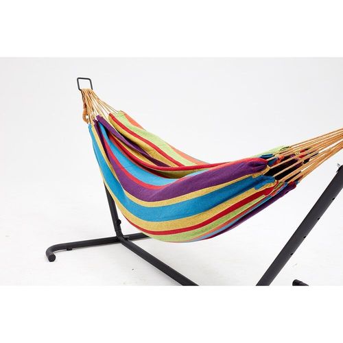 Copacabana Arc-En-Ciel - Hamac Sur Pied 2,6 M Avec Toile En Tissu Multicolore