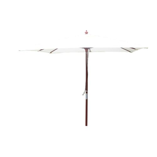 Matera - Parasol En Bois Carré Toile Écru