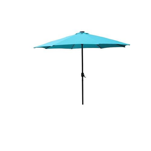 Manarola - Parasol Droit Rond Led 2,92 X 2,92 M Bleu