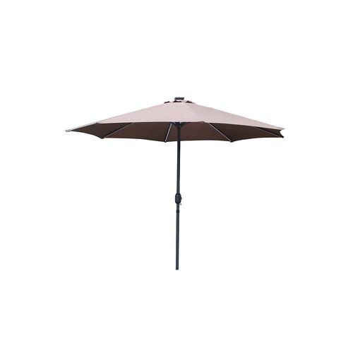 Manarola - Parasol Droit Rond Led 2,92 X 2,92 M Chocolat