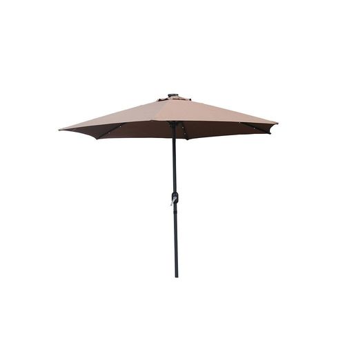 Amalfi - Parasol Droit Rond Led 2,66 X 2,66 M Chocolat