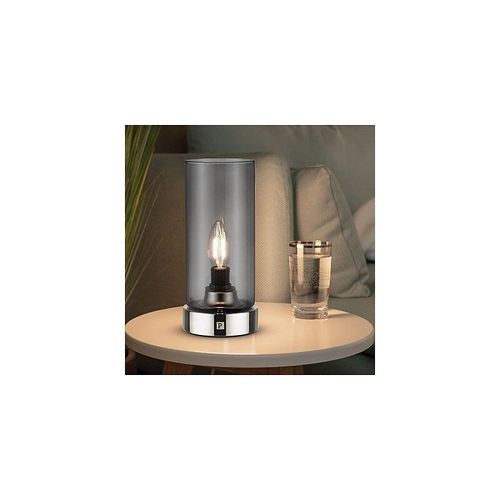 Paulmann Lampe À Poser Pinja Chromée/Grise Fumée