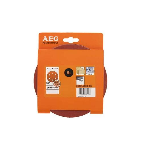 Kit 5 disques abrasifs AEG grain 180 150mm 4932430458