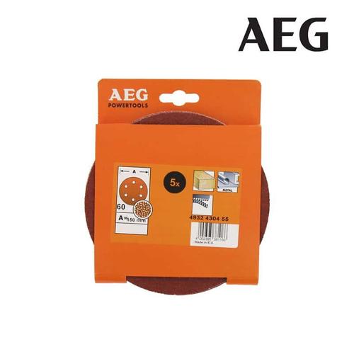 Kit 5 disques abrasifs AEG grain 60 150mm 4932430455