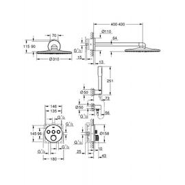 GROHE Rainshower Douche de tête Ø31cm avec bras de douche mural