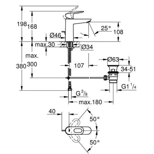 Mitigeur lavabo GROHE BauLoop Taille M