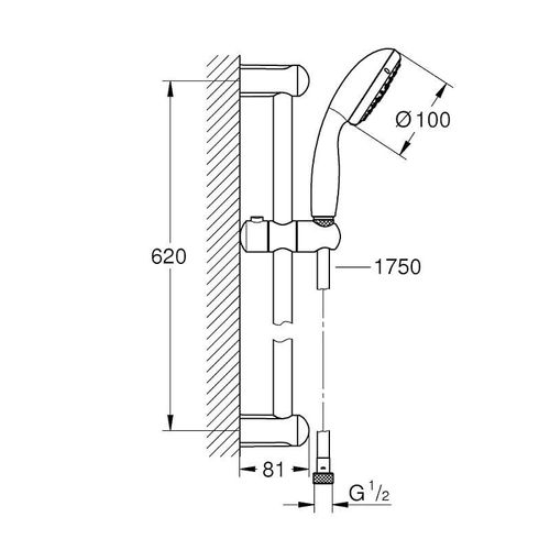 Grohe - Ensemble de douche Tempesta 100 3 jets