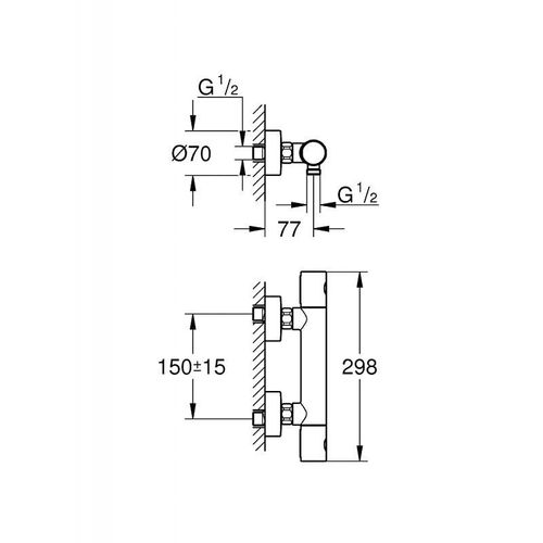 Precision Get mitigeur thermostatique douche (34773000)