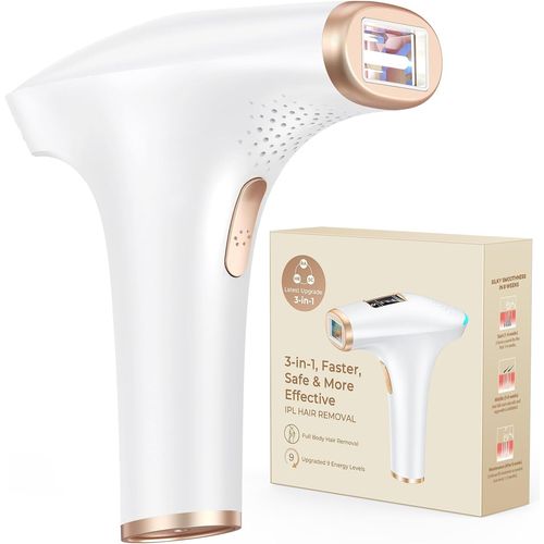 Épilateur Lumière Pulsée,Ipl Laser 999900 Flashes Avec 9 Niveaux Et 3 Fonctions - Hr/Sc/Ra Pour Femme Et Homme,Visage,Corps,Bikini,Aisselles