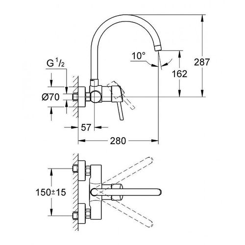 Mitigeur Évier Grohe EH. CONCETTO DN 15 chr