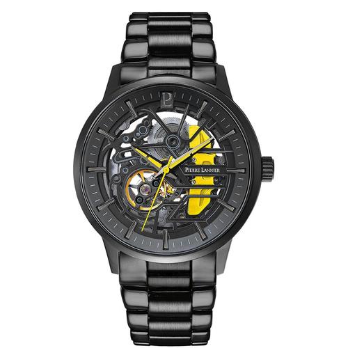 Montre Homme Paddock Noir Cadran Noir Bracelet Acier Noir 22 Mm