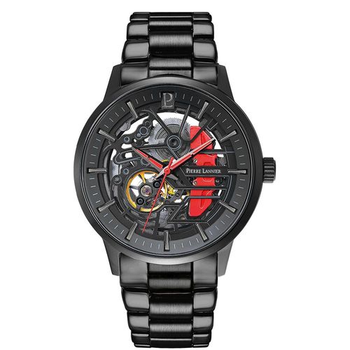Montre Homme Paddock Noir Cadran Noir Bracelet Acier Noir 22 Mm