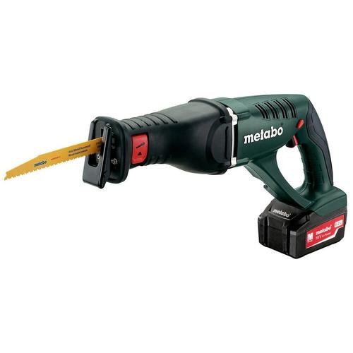 Metabo Scie sabre sans fil ASE 18 LTX, 2x5.2Ah Li-Ion, Chargeur ASC 55, Coffret - 602269650