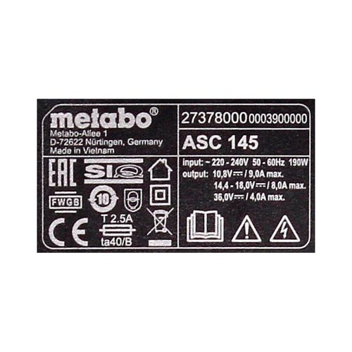 Metabo Set de base 4 x LiHD 8,0 Ah + 2 x ASC Ultra + Metaloc - 685135000