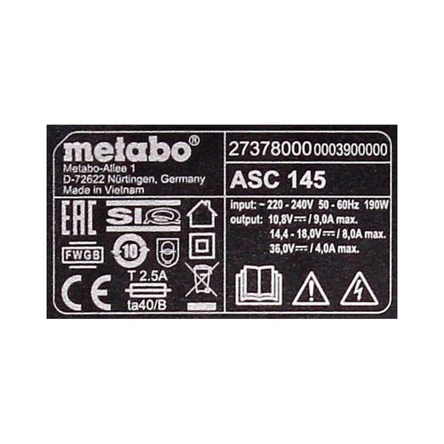 Metabo Set de base 4 x LiHD 8,0 Ah + 2 x ASC Ultra + Metaloc - 685135000