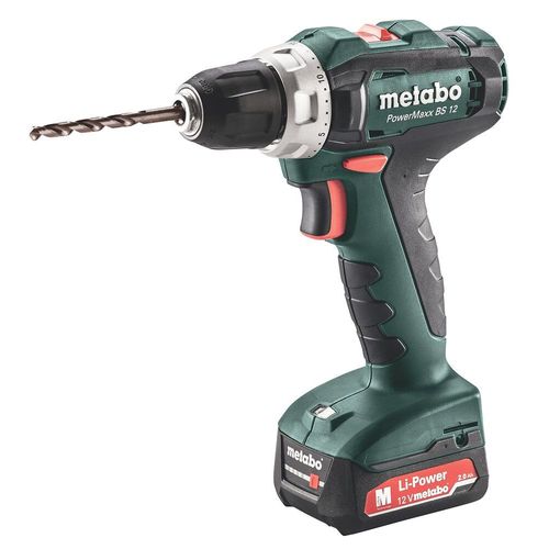 Metabo Perceuse-visseuse sans fil PowerMaxx BS 12, Coffret, 12V 2x2Ah Li-Ion + SC 30 - 601036500