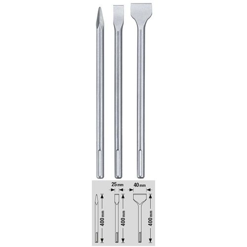 Lot de 3 burins pour marteau piqueur