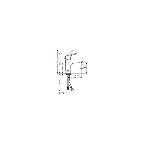 Hansgrohe 31517000 Focus 100 Mitigeur pour vasque libre bonde non incluse Chromé