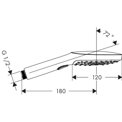 Hansgrohe Raindance Select E 120 Douchette à main 3 jets, Blanc/chromé