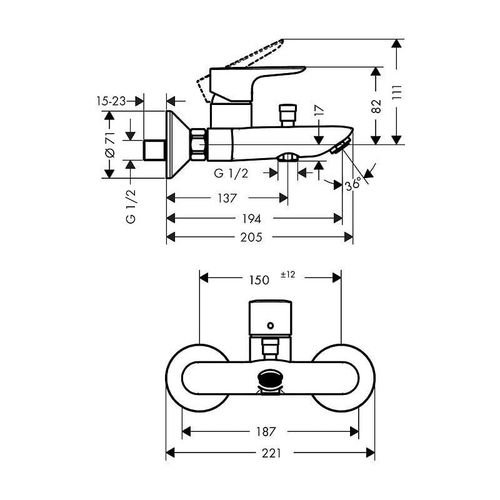Mitigeur bain-douche Talis E
