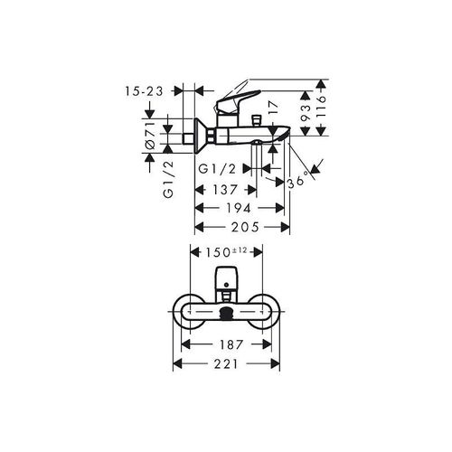 Hansgrohe 71400000 Logis Mitigeur monocommande pour baignoire Chromé